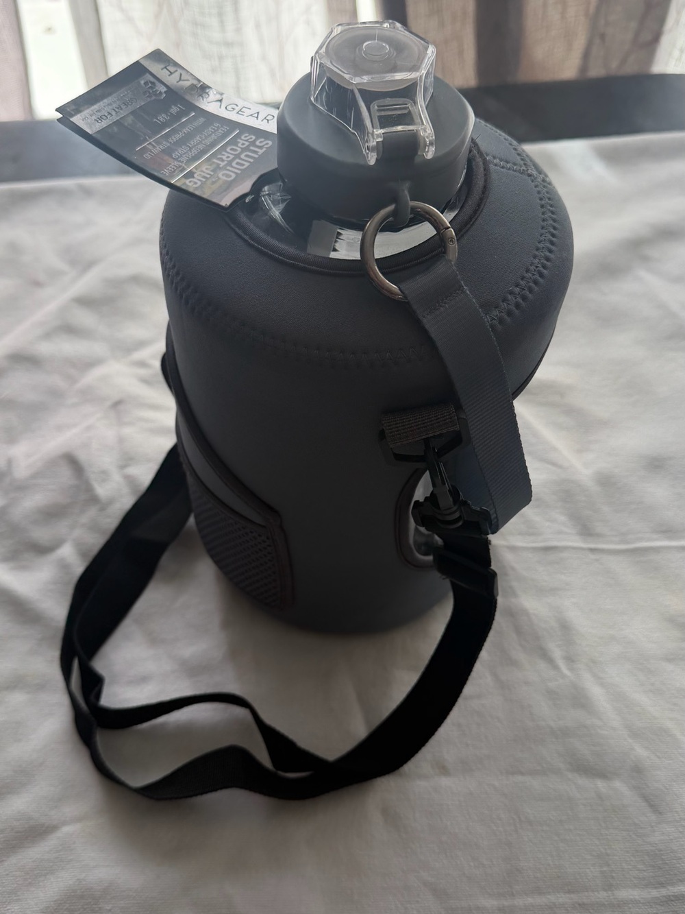 NWT HYDRAGEAR Neoprene Insulated Gray Men’s Water Bottle Sling 1 gal-3.8 L